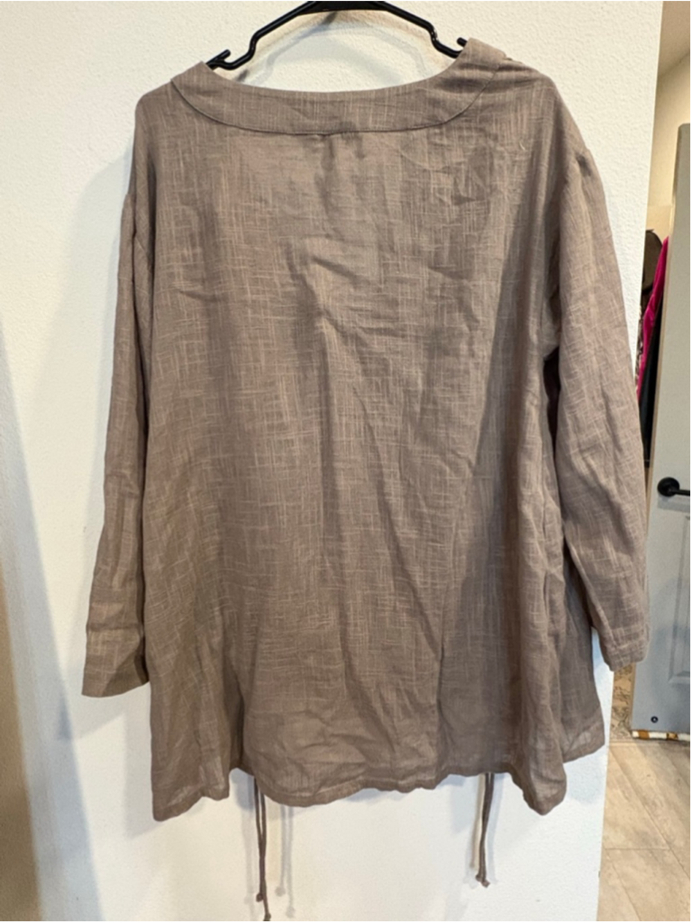 Free People Never Too Much Tunic Top Boho Ruched Drawstring Sage Gray M - Picture 7 of 7